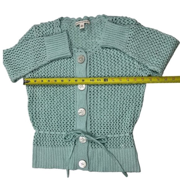 Banana Republic Crochet Sweater 3/4 Sleeves Mint Green Size Large Might Fit Med. - Picture 7 of 13